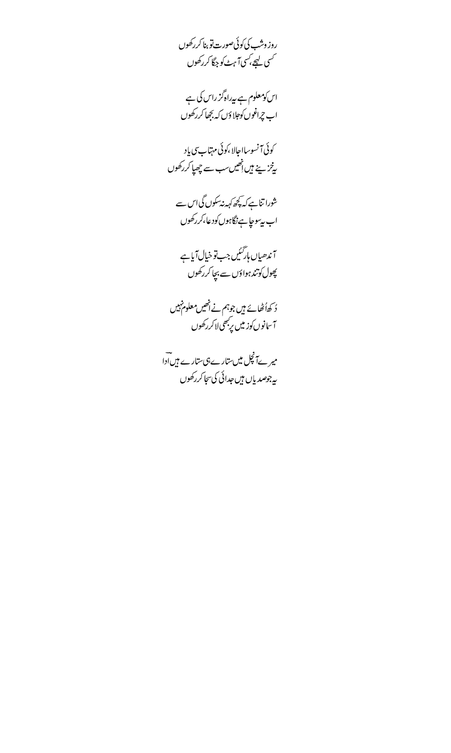 Ross-u-shab ki kohi surat tu